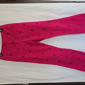 Lilly Pulitzer Bright Pink Corduroy Pants with Turtle Detail In Size 8